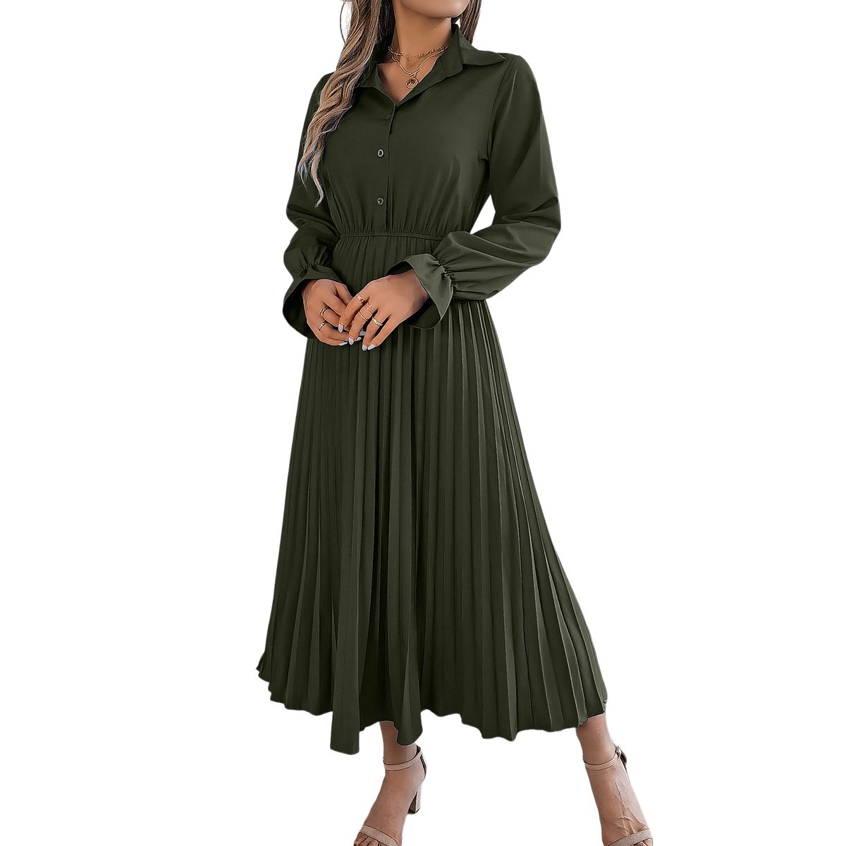BLWOENS - Vestidos casuales de para mujeres - Verde