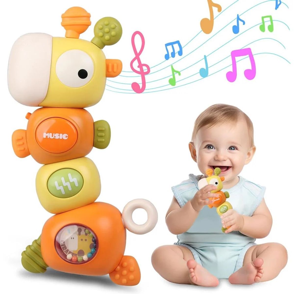 GENERICO - SONAJA MUSICAL BABY RATTLE - NARANJA