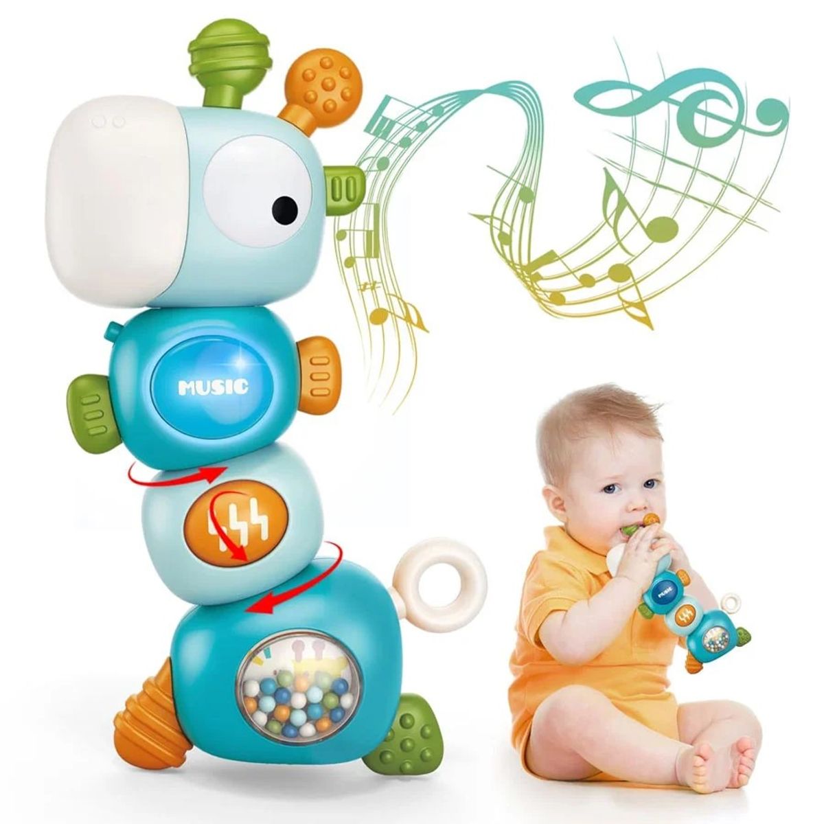 GENERICO - SONAJA MUSICAL BABY RATTLE - CELESTE