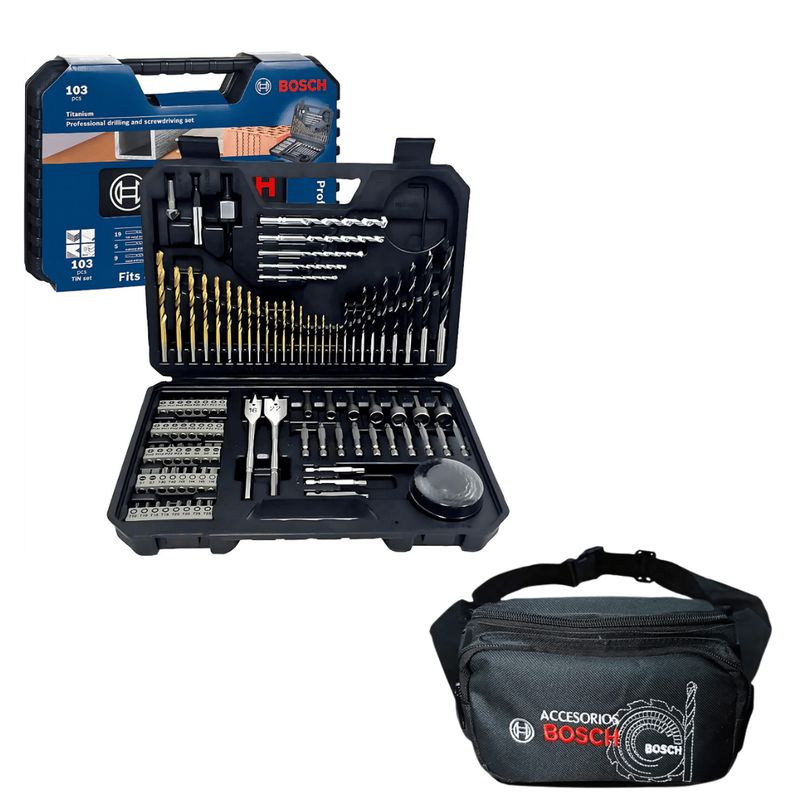 BOSCH - Set De Brocas y punteras de 103 Pz Para Taladro Y Atornillador Bosch