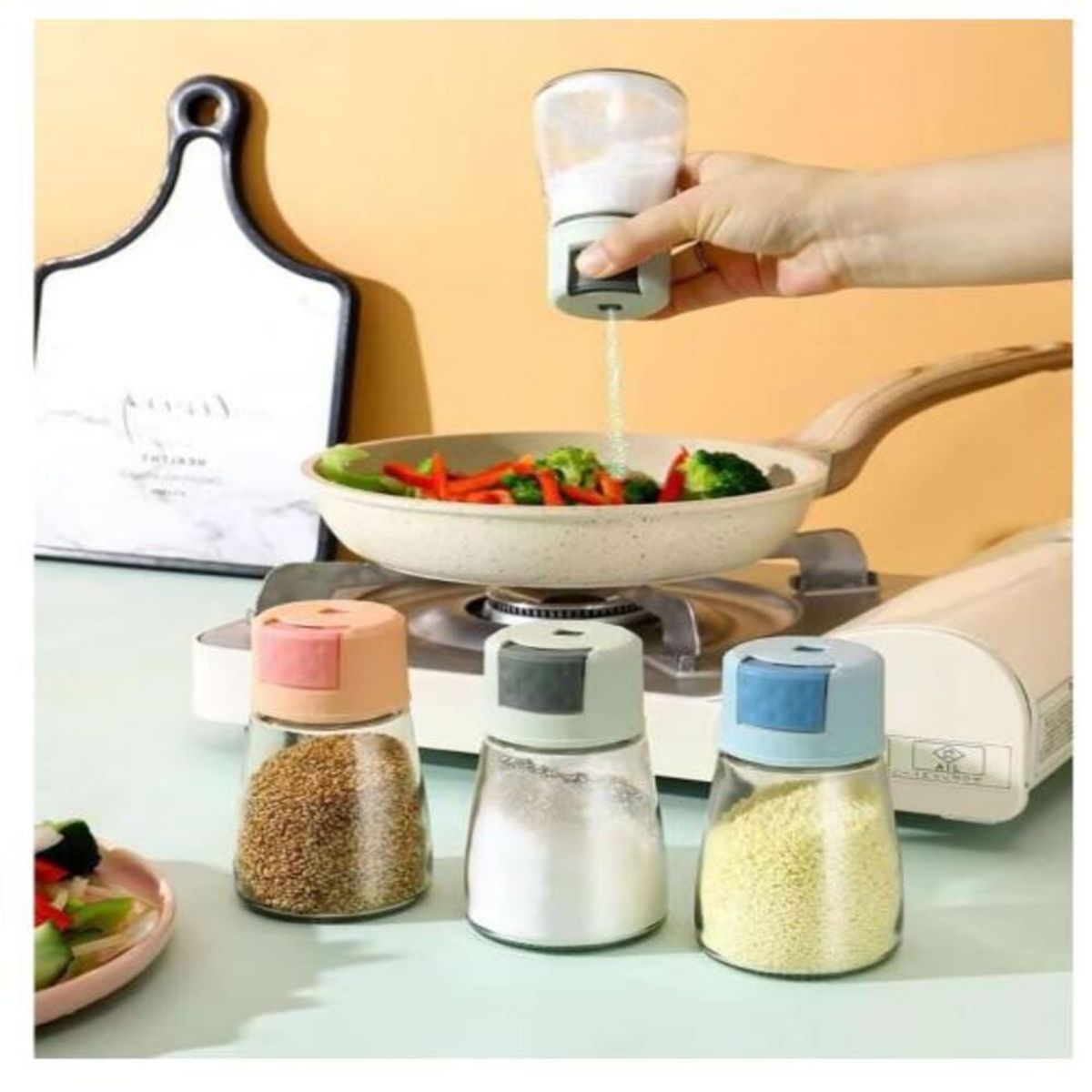 GENERICO - Tres Dispensadores de condimento medidor