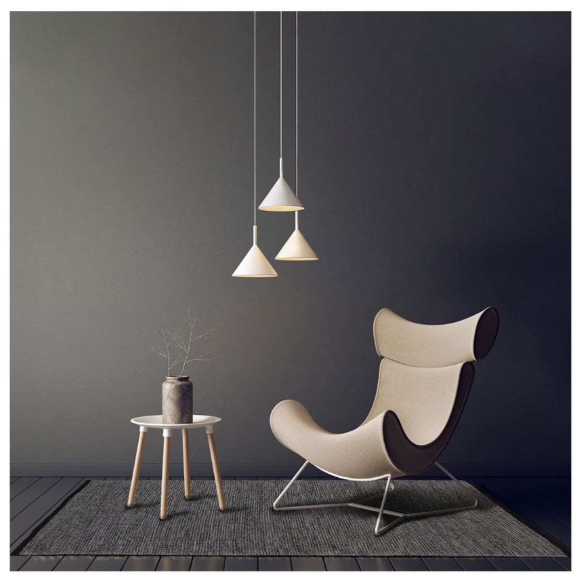 GENERICO - Alfombra Champiñon Decoghar Black Natural IC15652 150x210cm