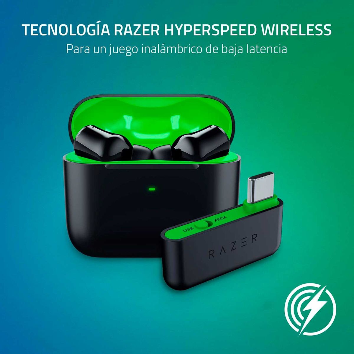 RAZER - Audifono Razer Hammerhead Wireless Usb-C/Bt Ed.Xb Chroma Black/Green