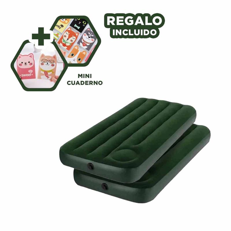 GENERICO - Pack5 Colchon Transportable en Verde 1pz Y+Regalo Agendita