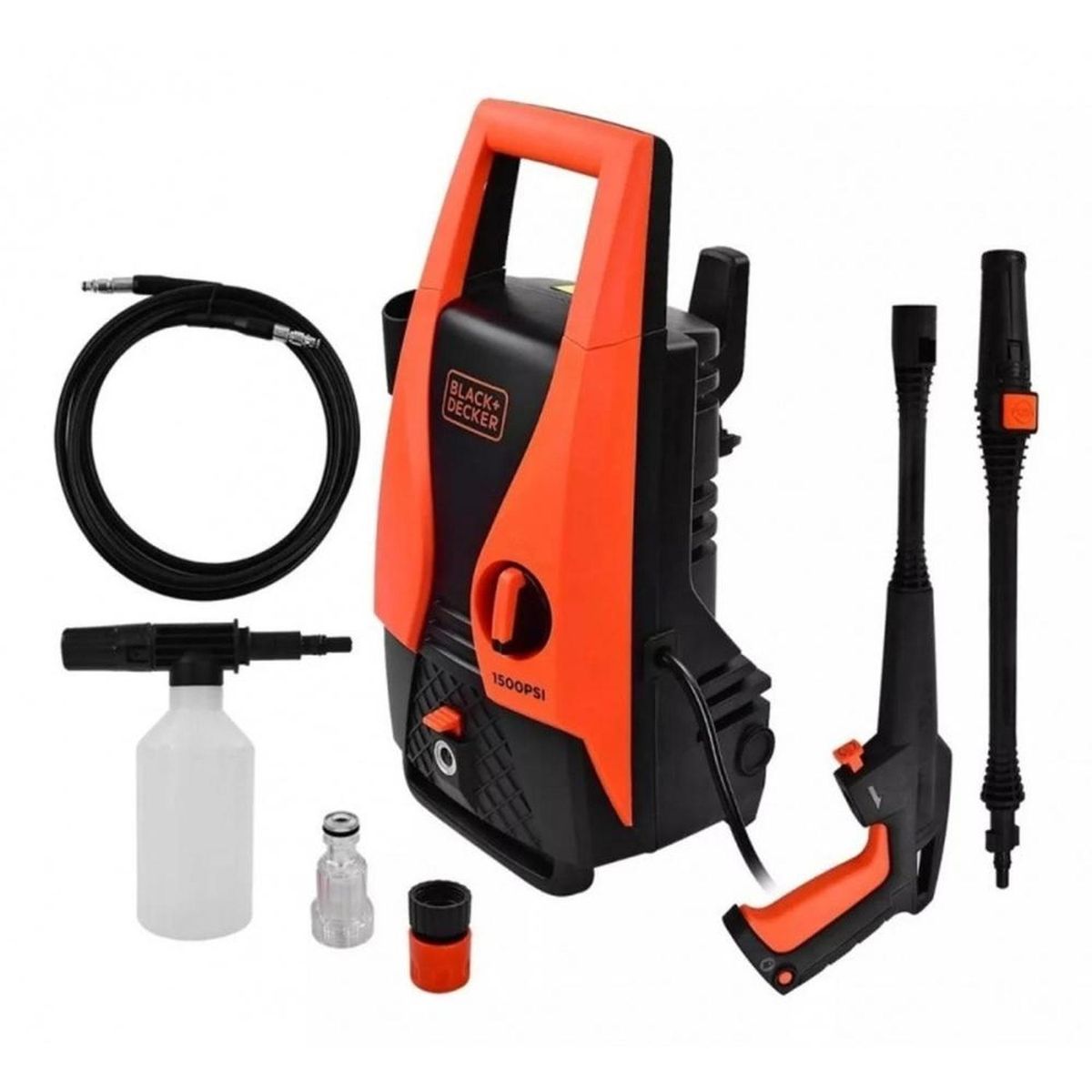 BLACK+DECKER - Pulidora Orbital 10" 120W + 3 Bonetes + Hidrolavadora de Alta Presión 1400W Black + Decker PW1450TD-