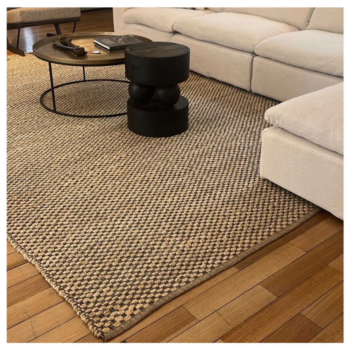 GENERICO - Alfombra Yute Decoghar Chess Grey/Black IC14544  150x240cm