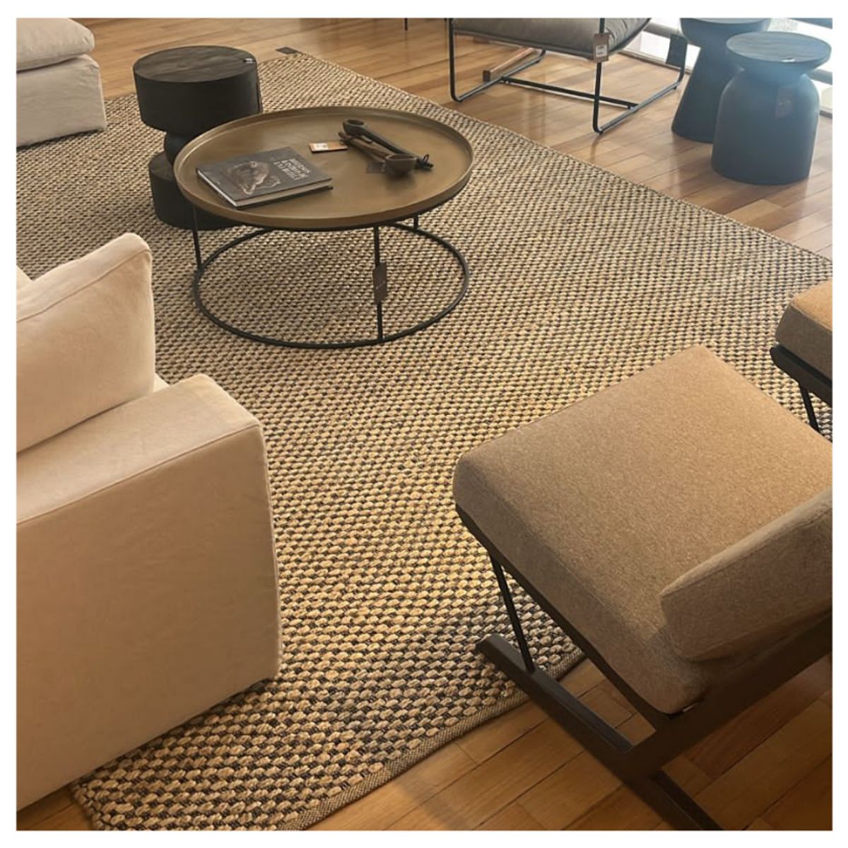 GENERICO - Alfombra Yute Decoghar Chess Grey/Black IC14544  150x240cm