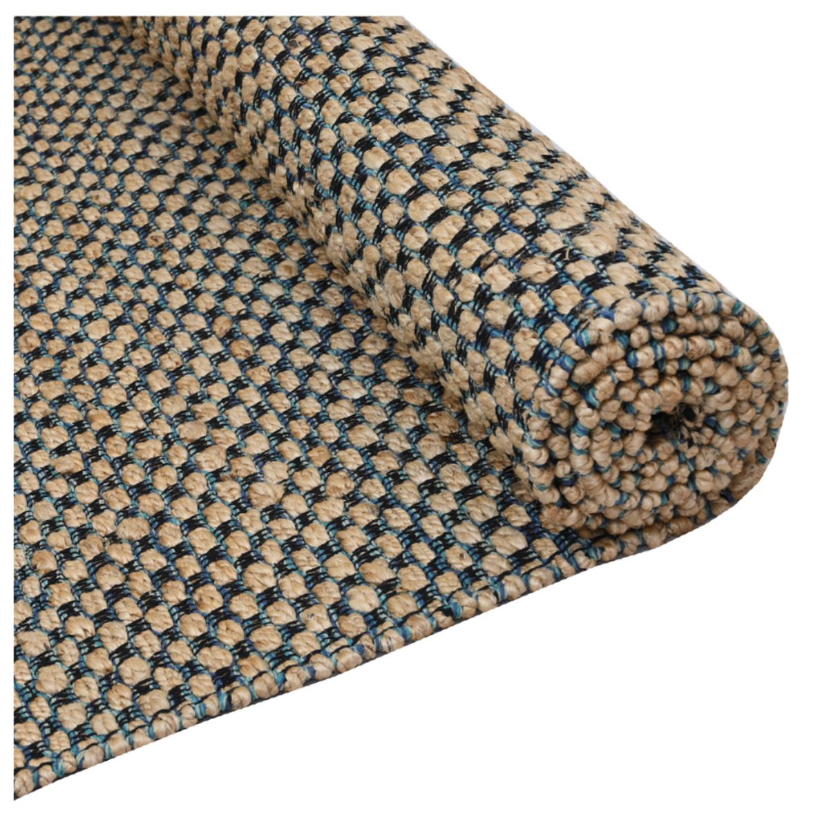 GENERICO - Alfombra Yute Decoghar Chess Turquesa IC14531  150x240cm