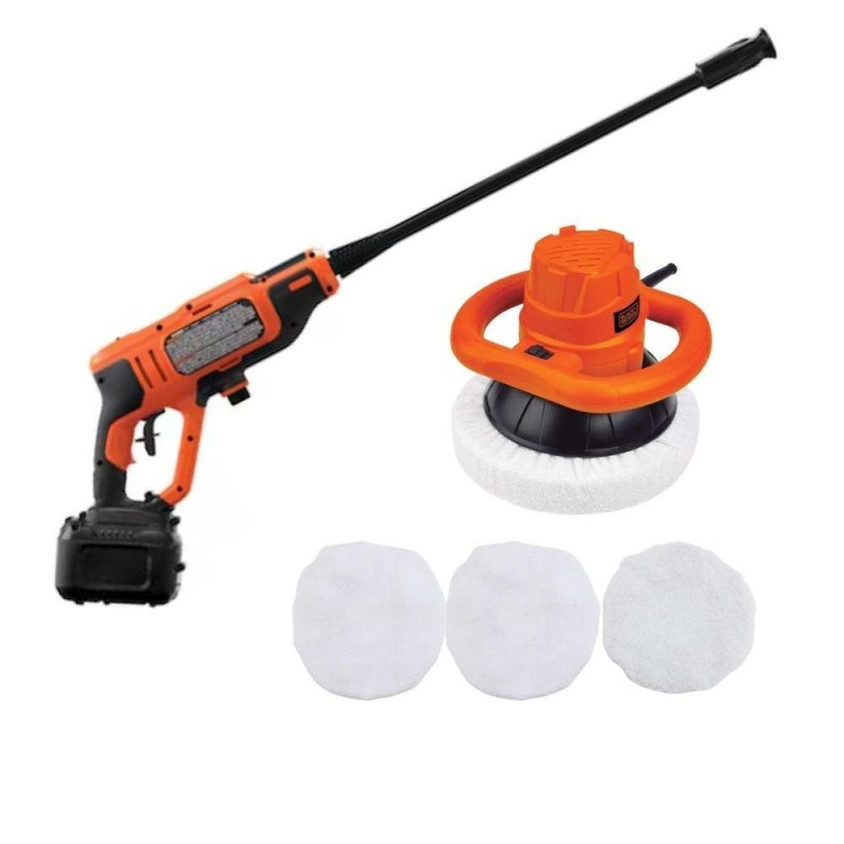 BLACK+DECKER - Hidrolavadora a Presión + Pulidora Orbital 10" Black + Decker KP12K-K3