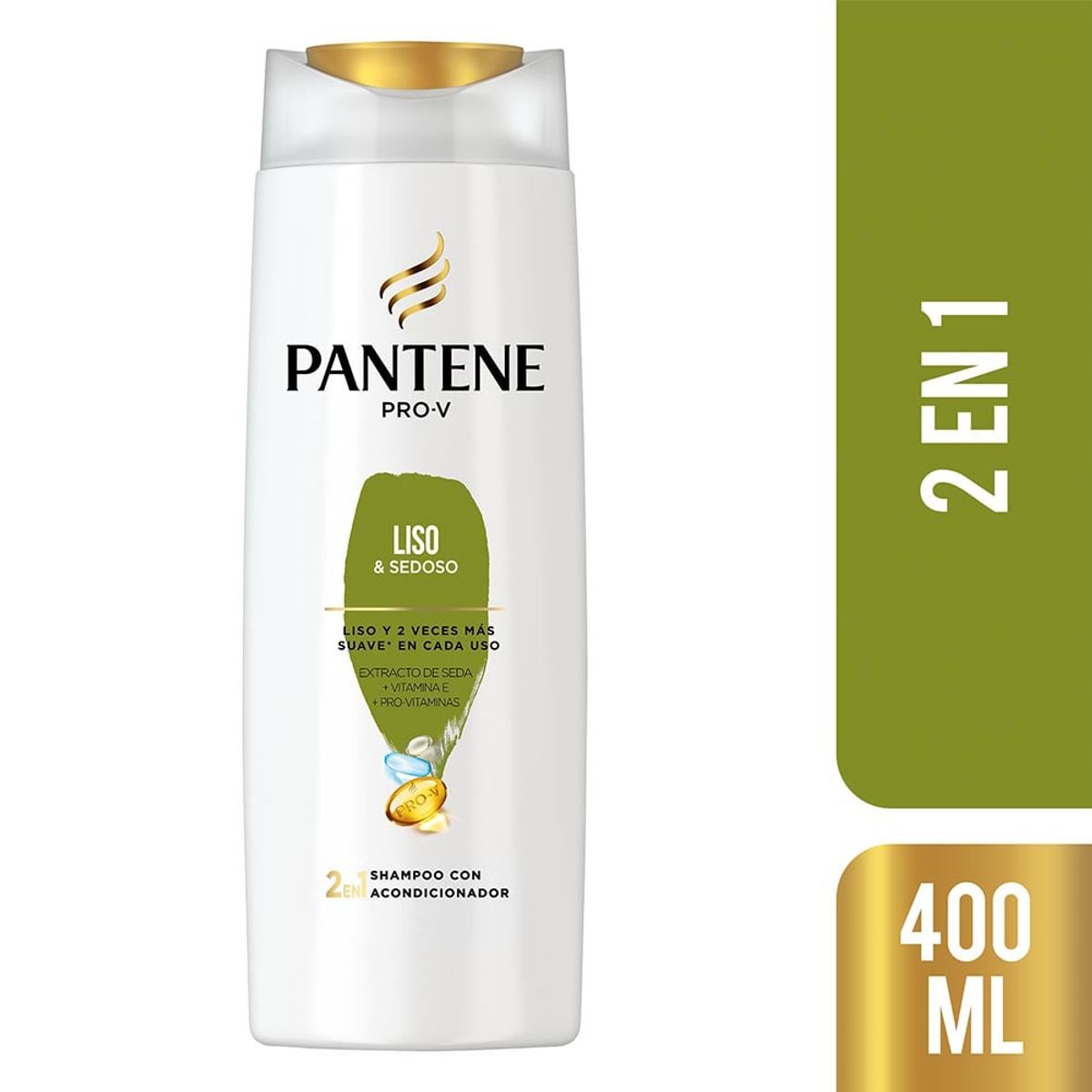 PANTENE - Shampoo Acondicionador Pantene 2en1 Liso & Sedoso 400ml