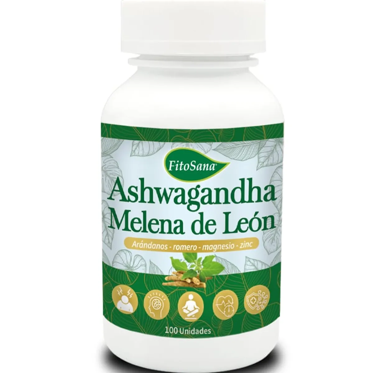 FITOSANA - ASHWAGANDHA CON MELENA DE LEON FITOSANA - FRASCO 100U
