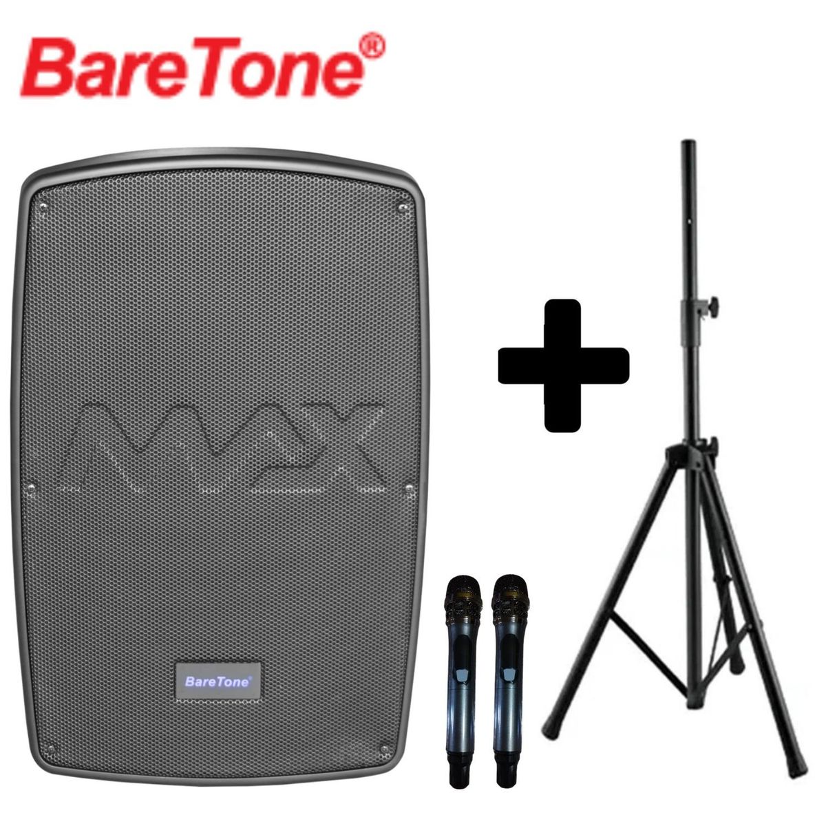 BARETONE - Combo Parlante Alto Rendimiento BARETONE MAX10NB 300W ClaseD + Soporte
