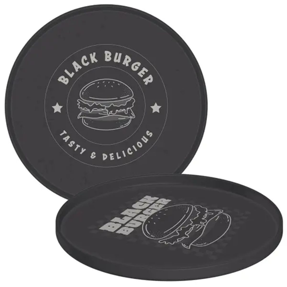 TRAMONTINA - PLATO PARA HAMBURGUESA BLACK TRAMONTINA UNITARIO DISEÑO AL AZAR