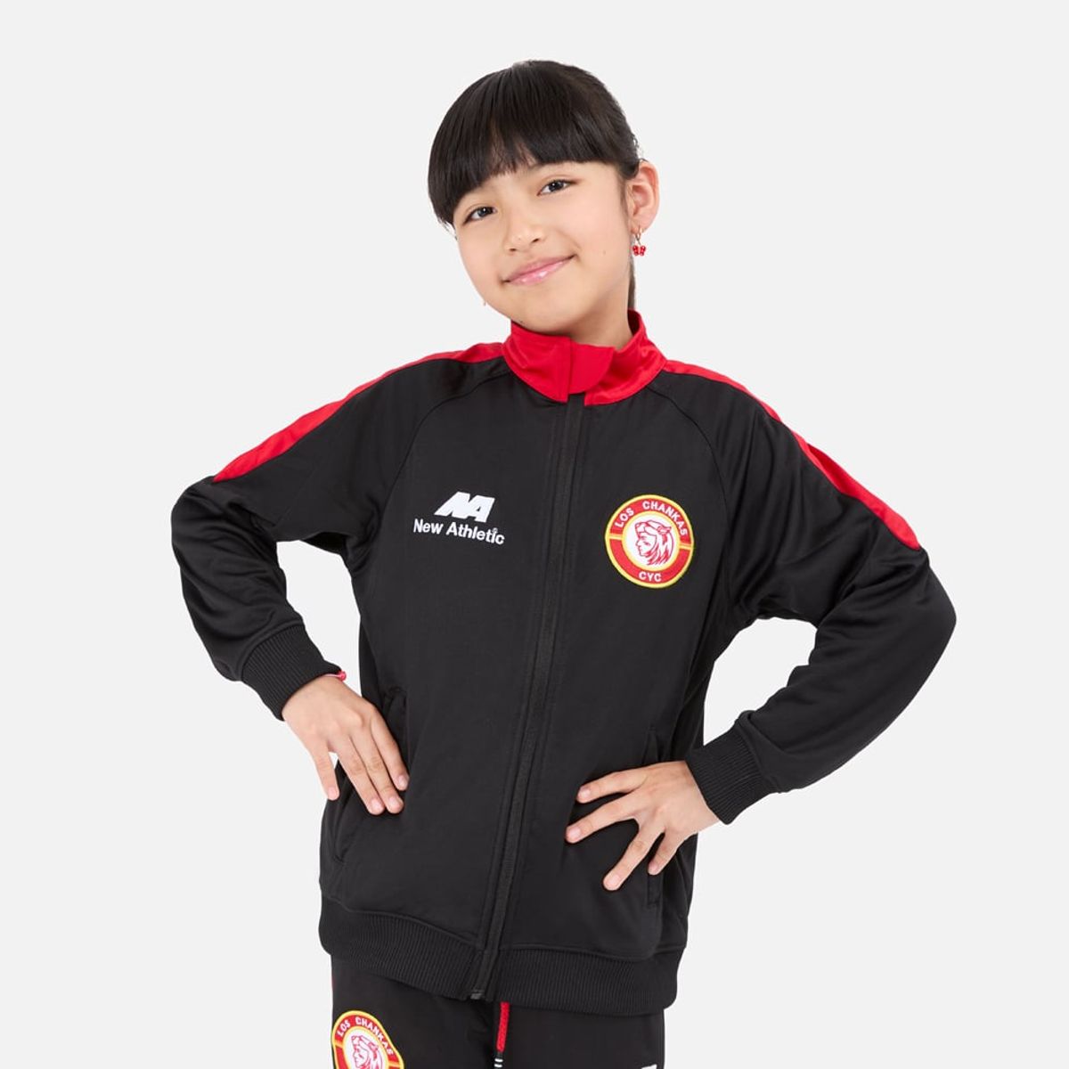 NEW ATHLETIC - Casaca Chankas Kids Negro Con Rojo Unisex