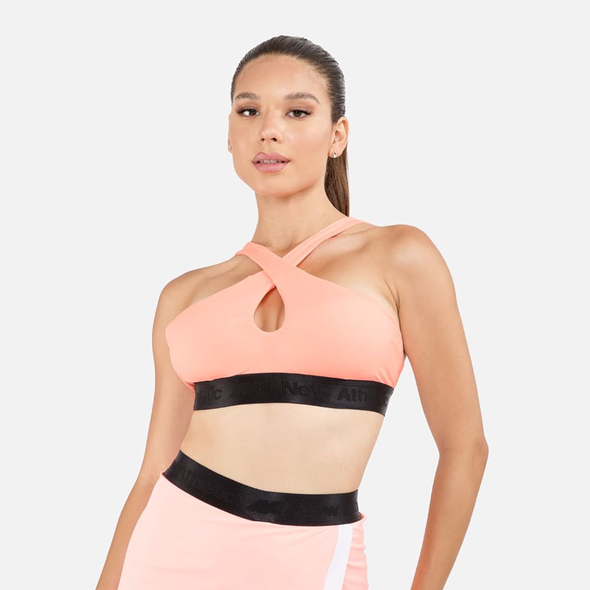 NEW ATHLETIC - Bra Top New Athletic Desire Coral Con Negro Mujer
