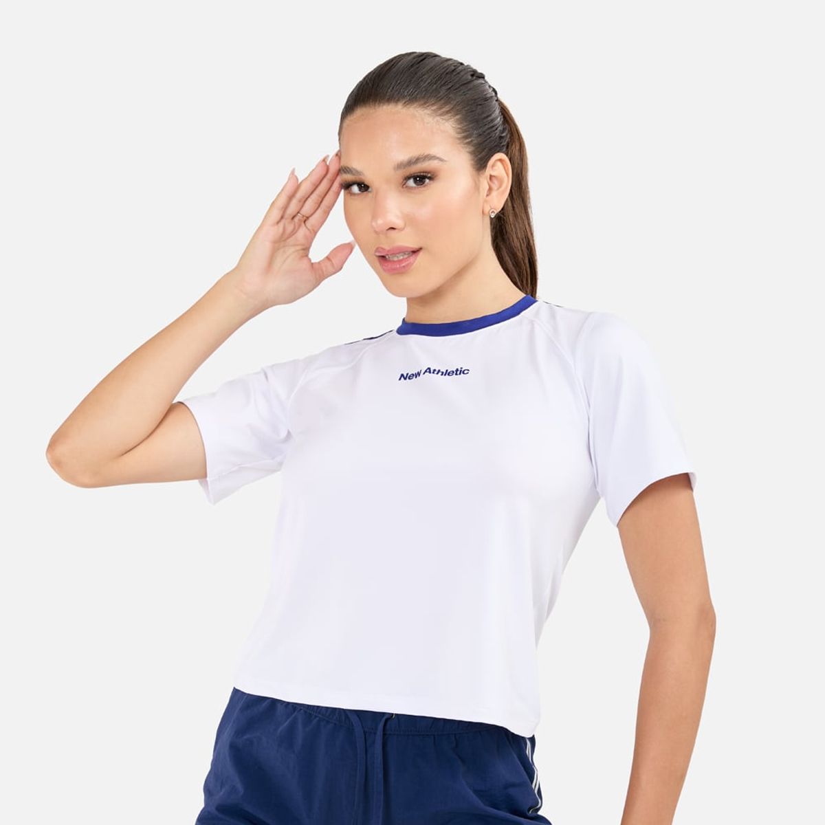 NEW ATHLETIC - Polo Mc New Athletic Saza Blanco Con Azul Mujer