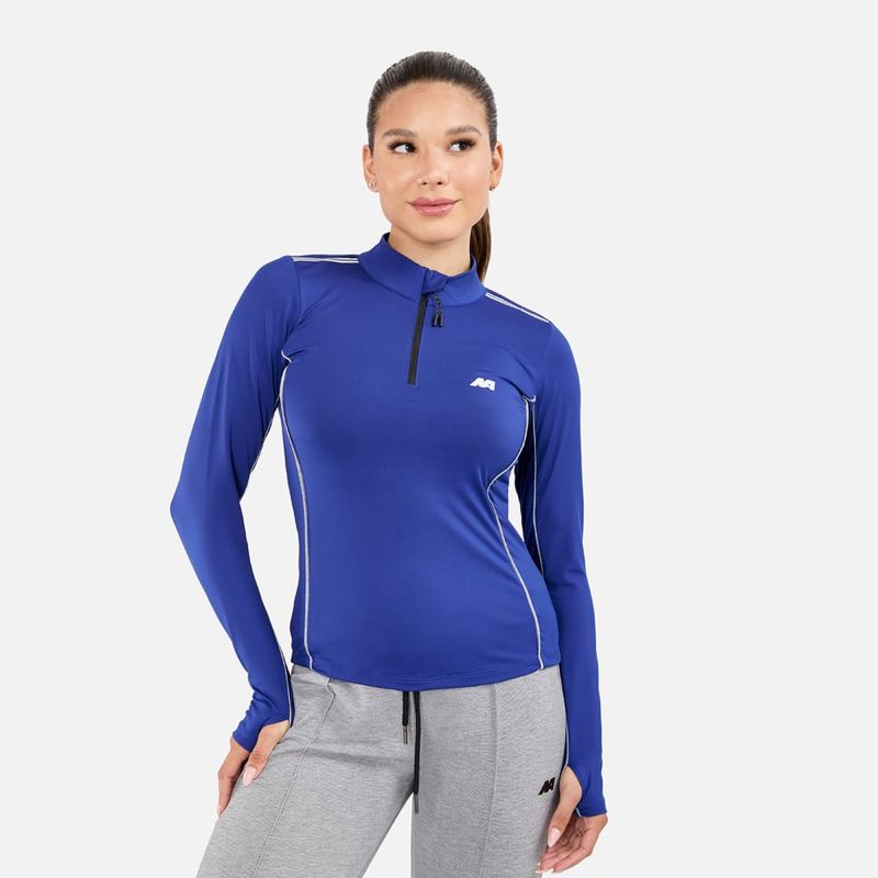 NEW ATHLETIC - Polo Ml New Athletic Abby Azul Con Blanco Mujer