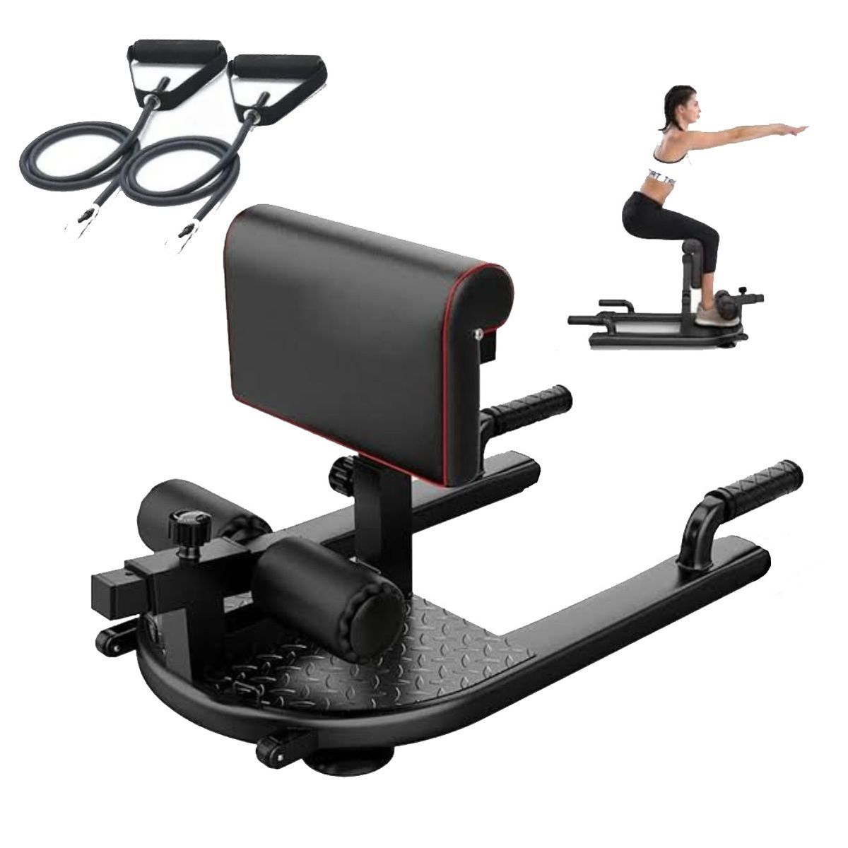 RISUTIMPORT - Banca Sissy Squat Gimnasio Multifuncional Importado + Ligas