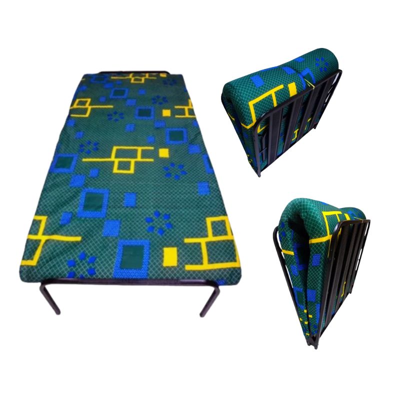 GENERICO - Cama Plegable Modelo Reforzado 1 1/2 Pz. con Colchoneta de 4 pulgadas