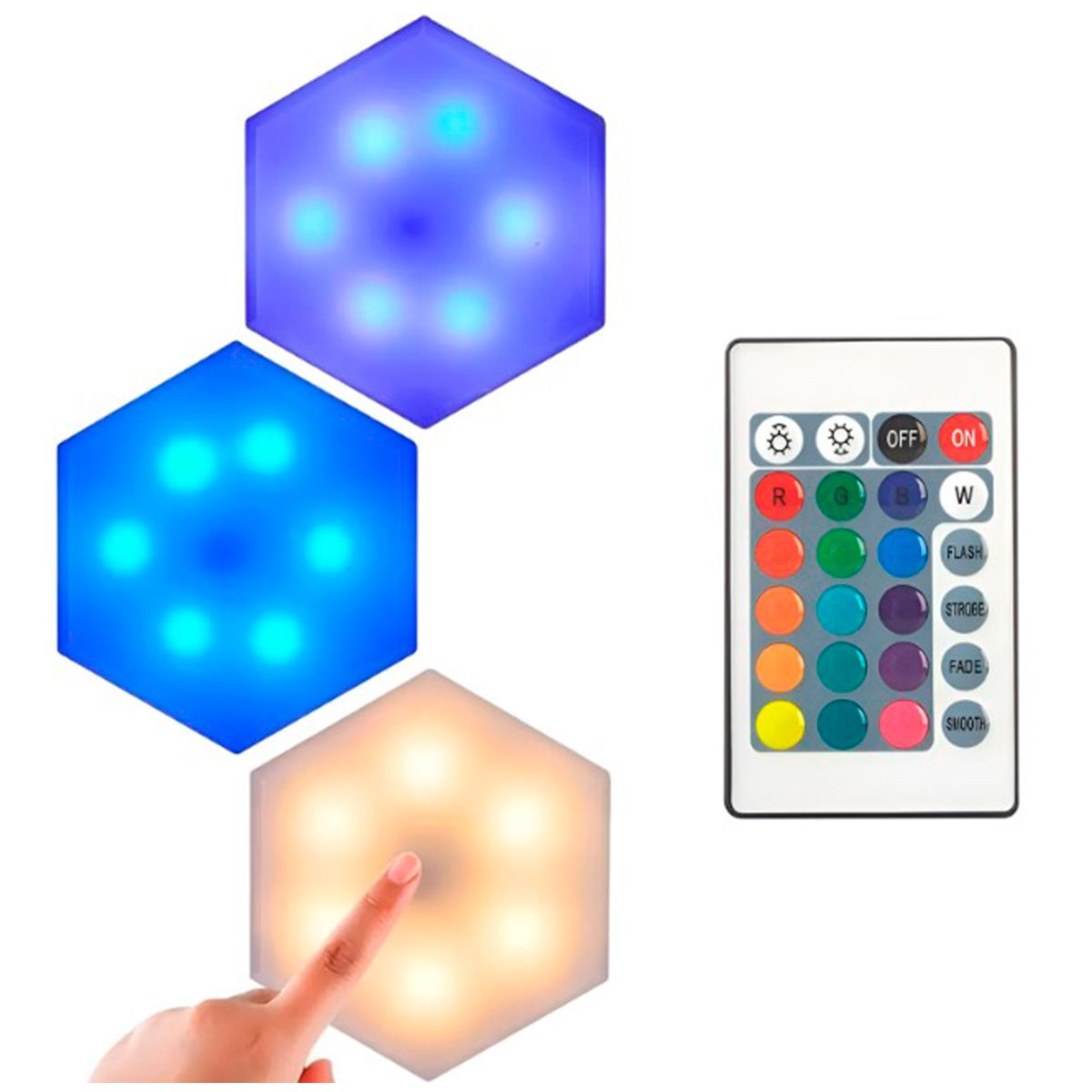 GENERICO - Panel Led Hexagonal Modular Rgb Decorativo