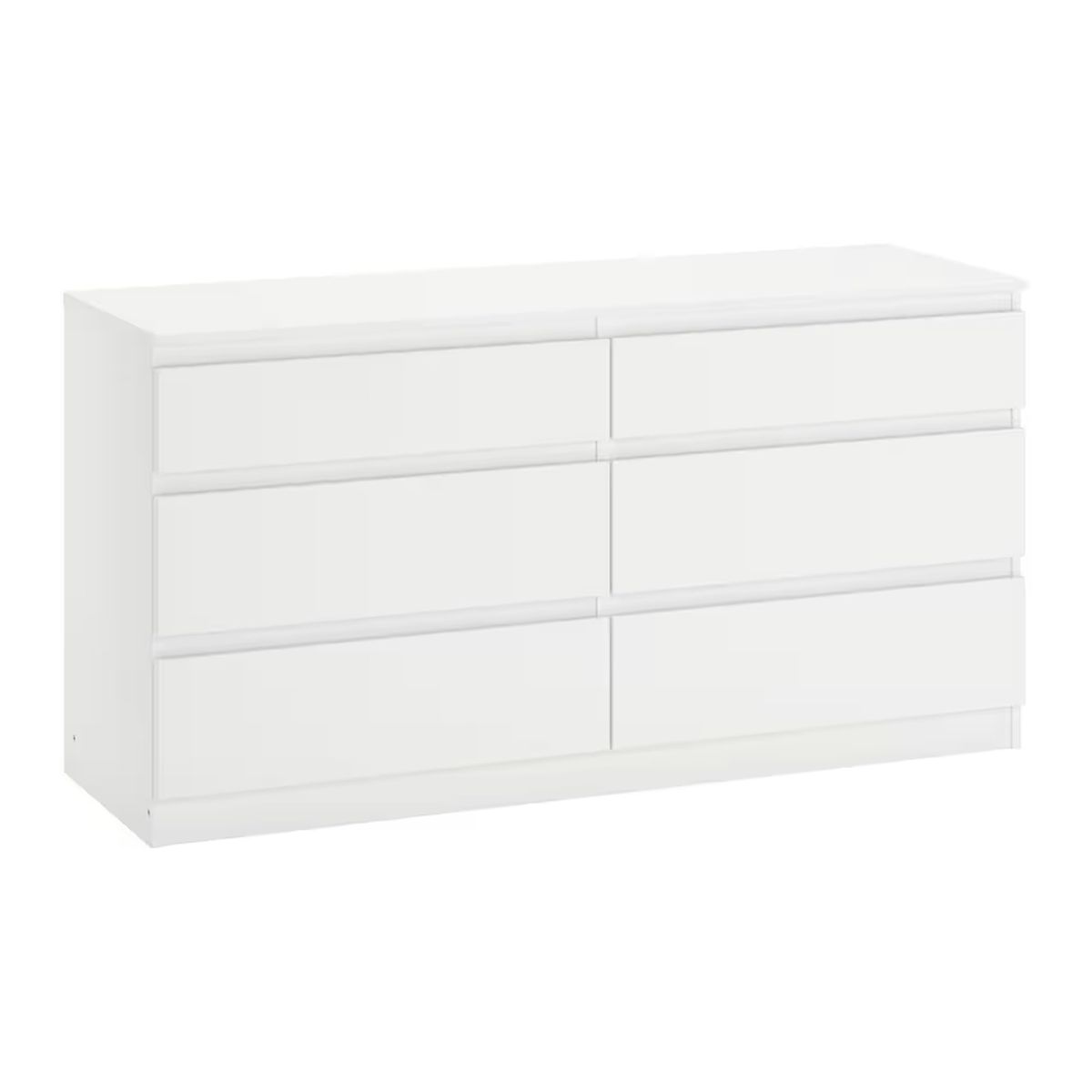 GENERICO - Comoda Melamina Blanco 1.20m 6 Cajones