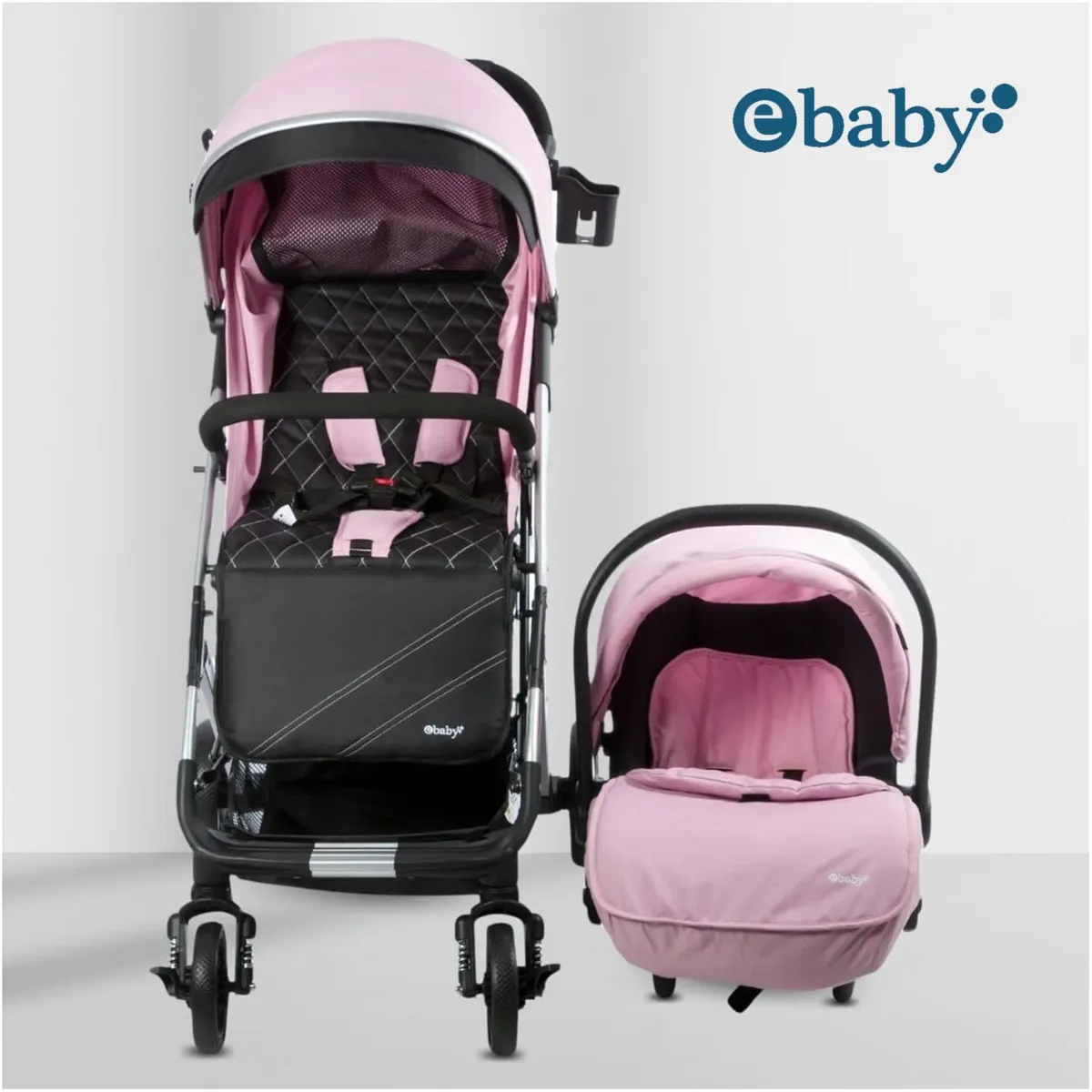 EBABY - Coche de Paseo Maleta «URBAN WAY» con Portabebé Pink