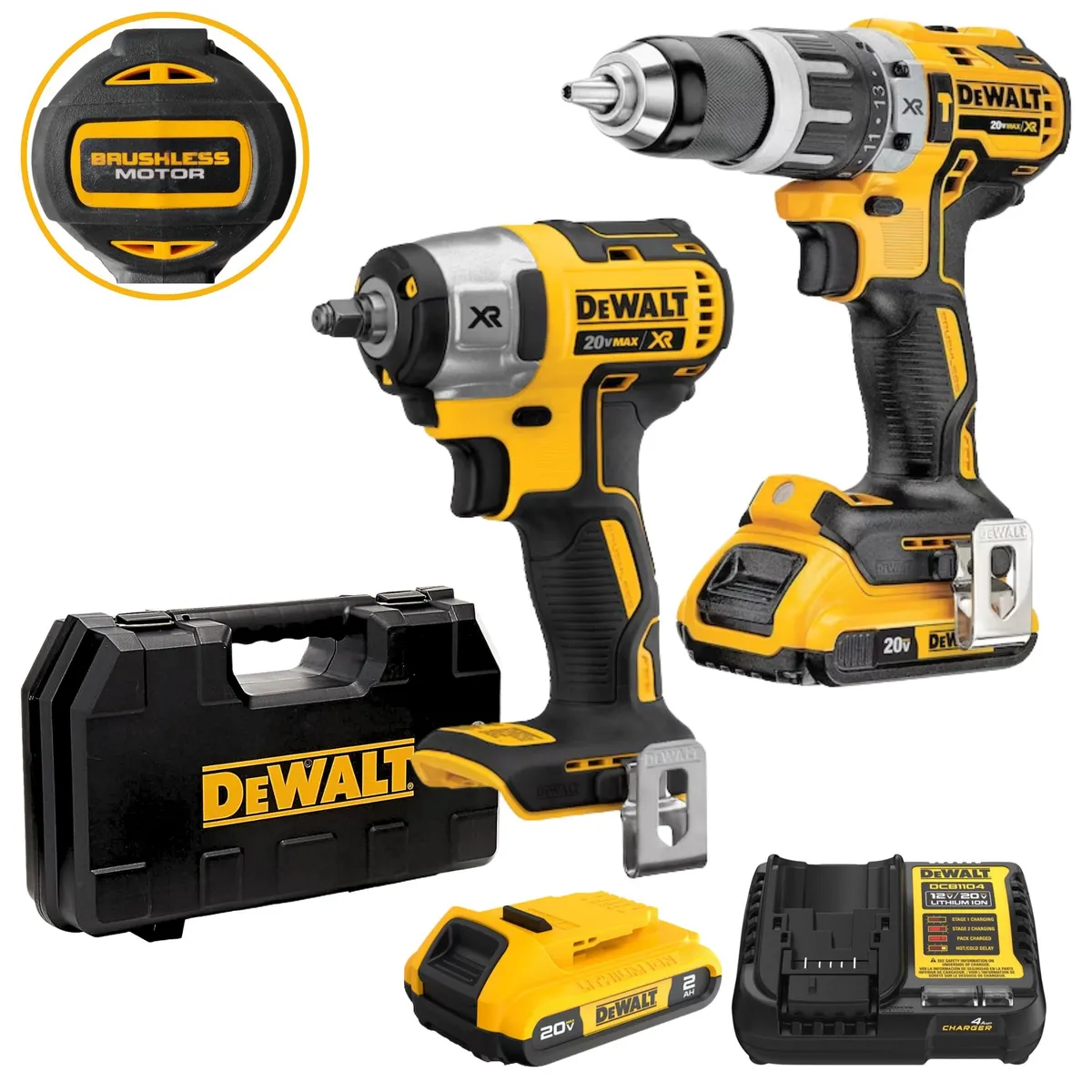 DEWALT - COMBO Taladro Percutor Llave de Impacto 38 20V XR Brushless DEWALT