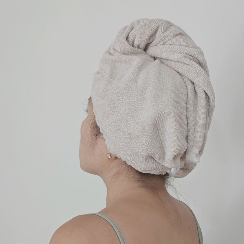 GENERICO - Toalla Turbante de Microfibra - Color Beige