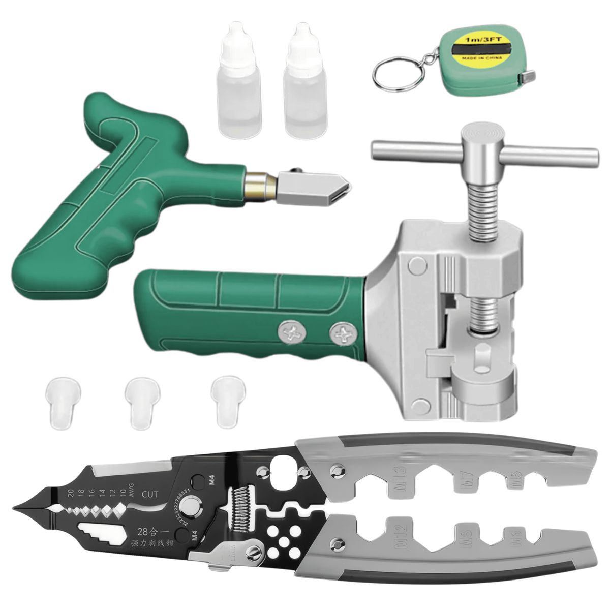 ROSH - Dúo Alicate Multifuncional + Cortador de Vidrio  Precisión y Potencia