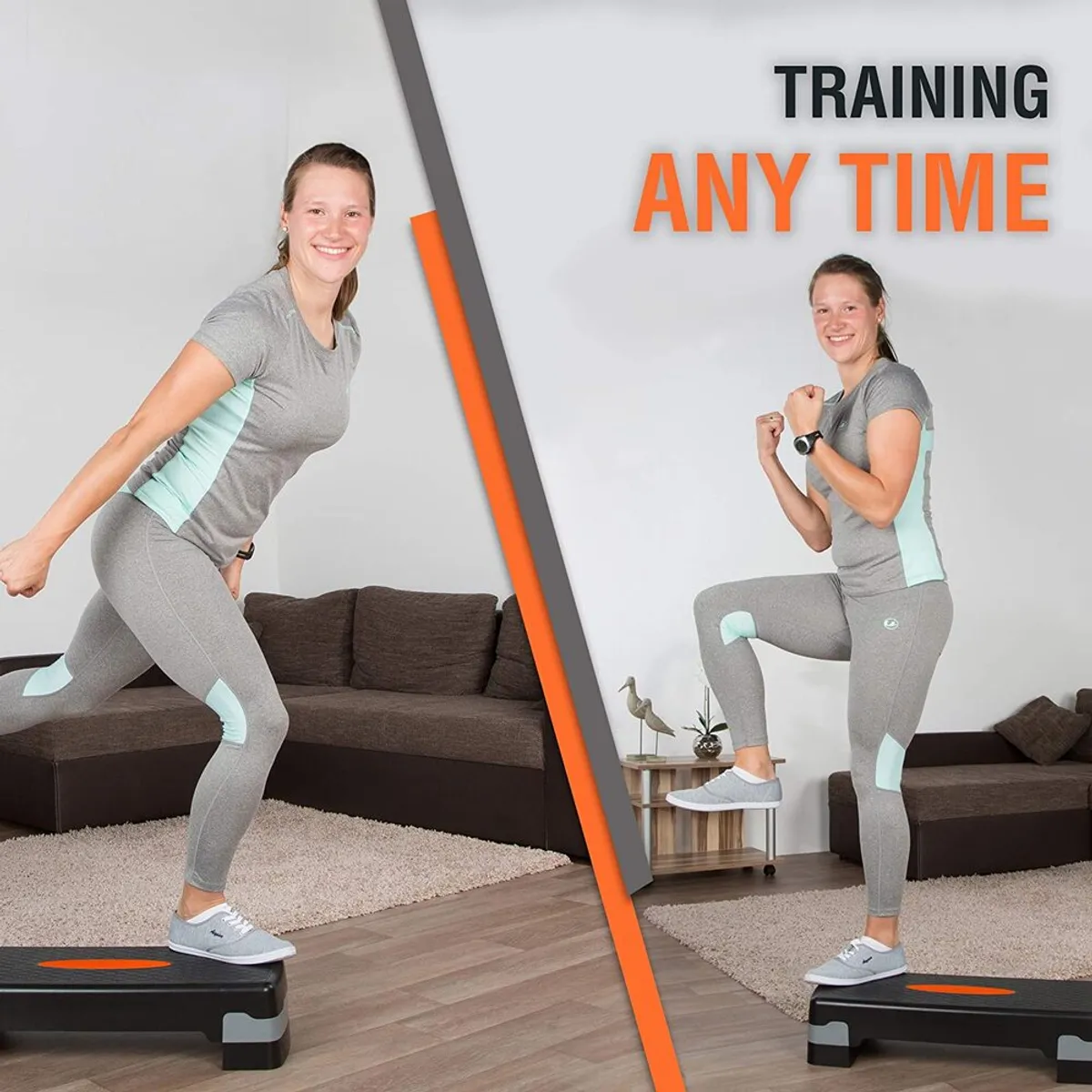 ALPHA GYM - Step para aeróbicos de 2 niveles importado para ejercicios