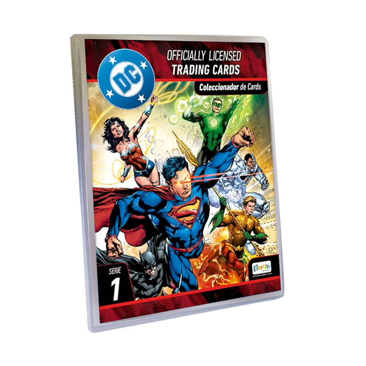 EDITORIAL BERLIN - CARDS DC SERIE 1, BINDER COLECCIONADOR + 2 PAQUETONES (50 SOBRES)
