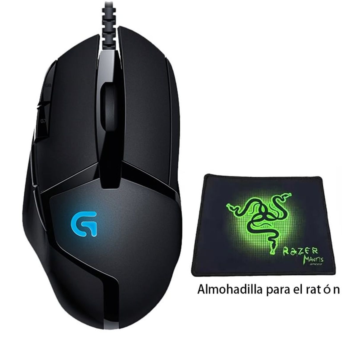 LOGITECH - Mouse Gamer Logitech G402 Ratón  -Negro y Mousepad