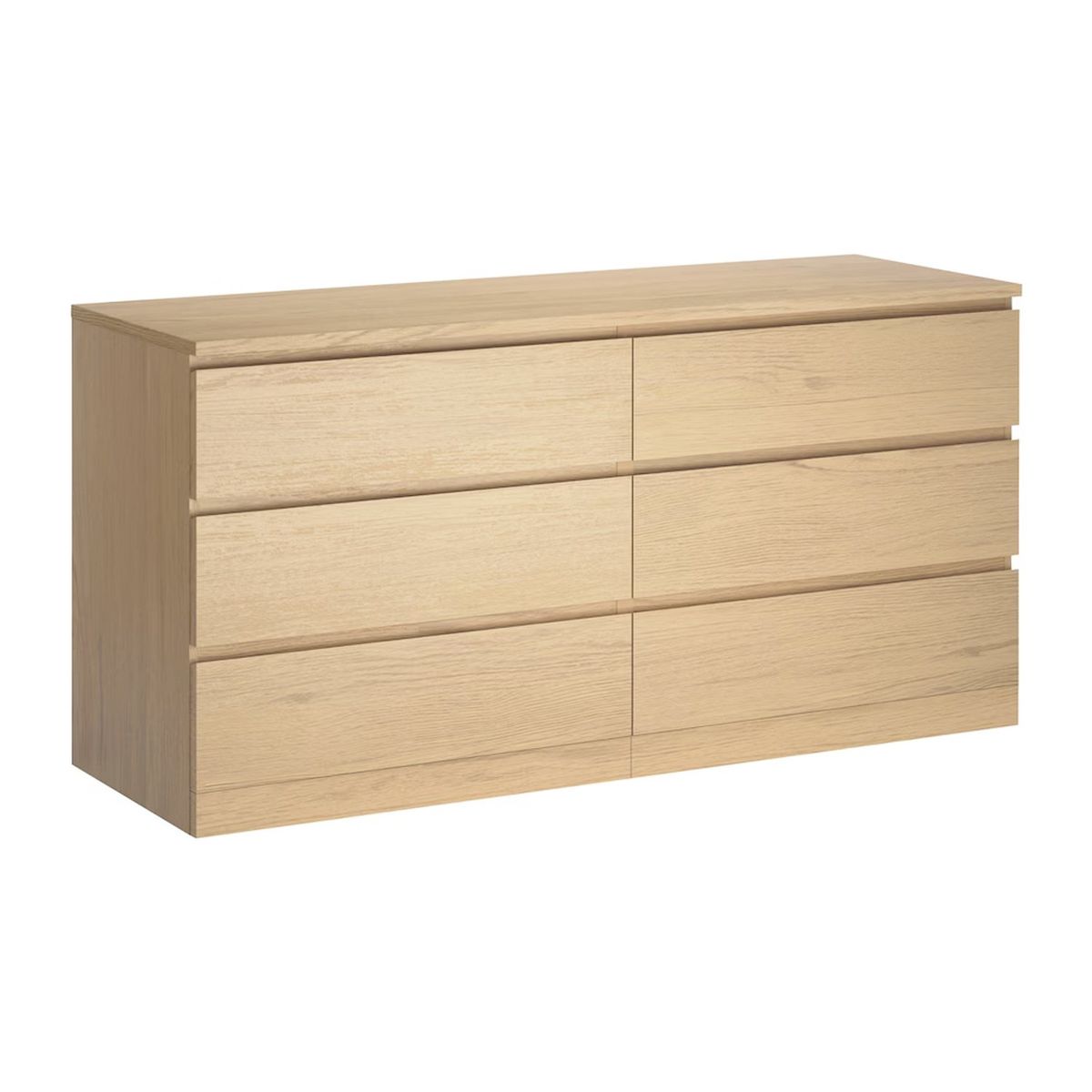 GENERICO - Comoda Melamina Roble 1.20m 6 Cajones