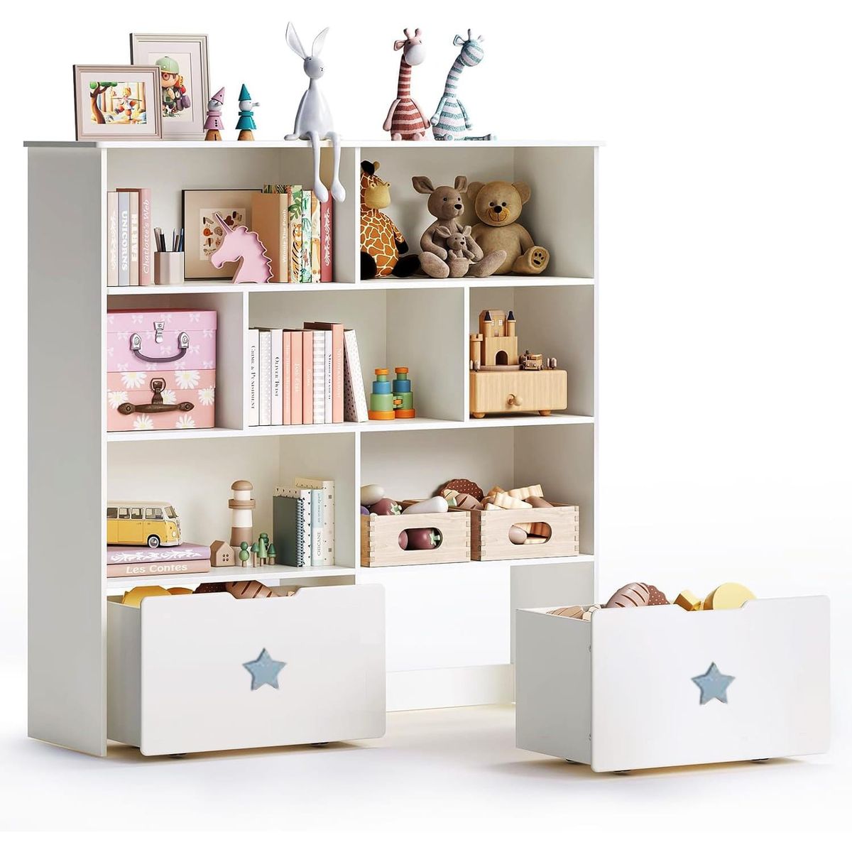 GENERICO - Librero Infantil con 2CJ Waynu Blanco Amore Home