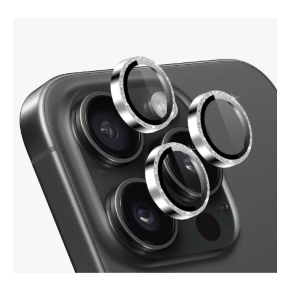 GENERICO - Mica de Camara para iPhone 11 Pro 11 Pro Max Color Plata Brillante