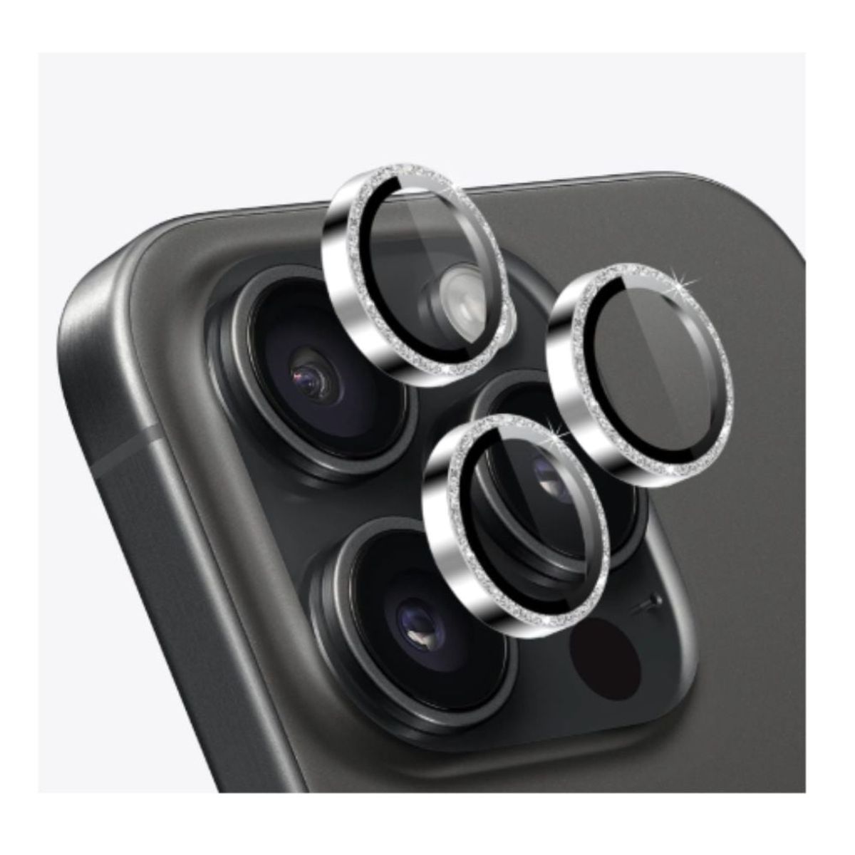 GENERICO - Mica de Camara para iPhone 11 Pro 11 Pro Max Color Plata Brillante