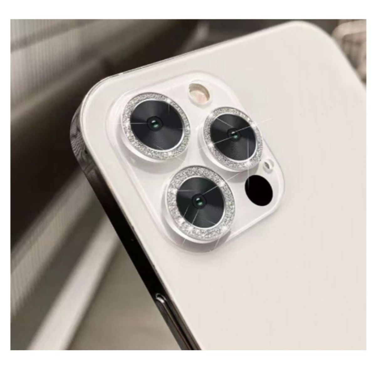 GENERICO - Mica de Camara para iPhone 11 Pro 11 Pro Max Color Plata Brillante