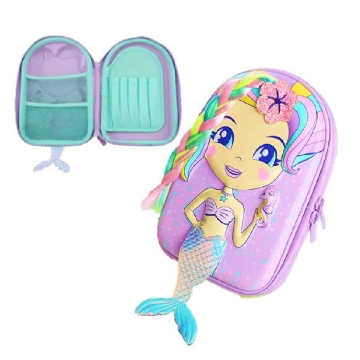 GENERICO - CARTUCHERA ORGANIZADORA  3D SIRENITA - LILA