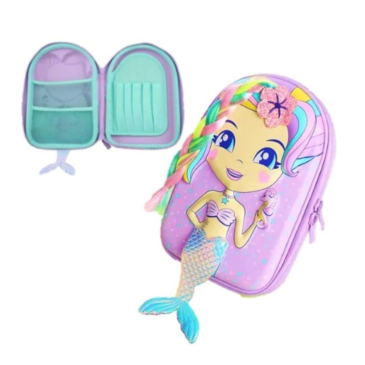 GENERICO - CARTUCHERA ORGANIZADORA  3D SIRENITA - LILA