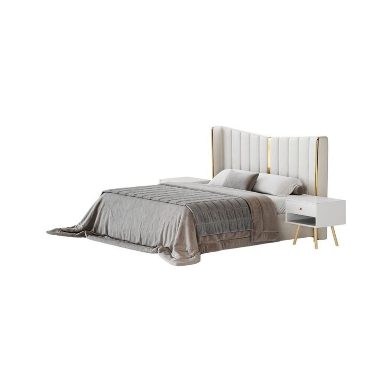 GENERICO - Cama Tapizada Eleonora - 2 Plz - Beige