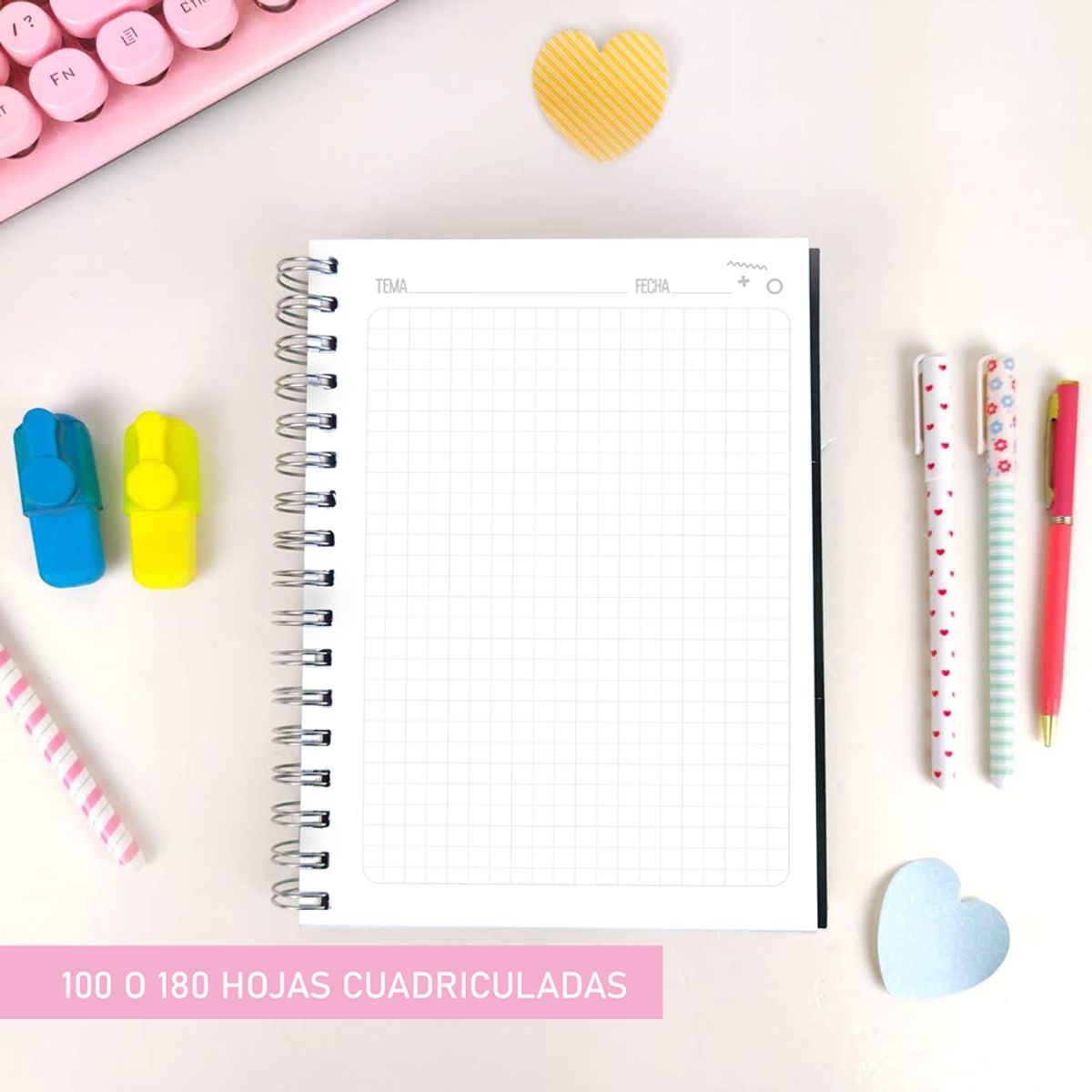 GENERICO - Cuaderno de estudio A5 100 hojas Con Todo