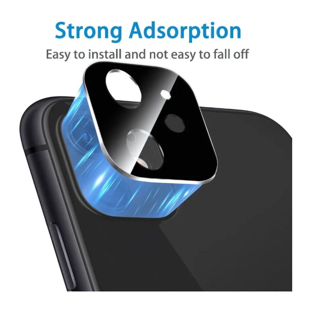 GENERICO - Mica de Camara para iPhone 12 Pro Max Color Negro