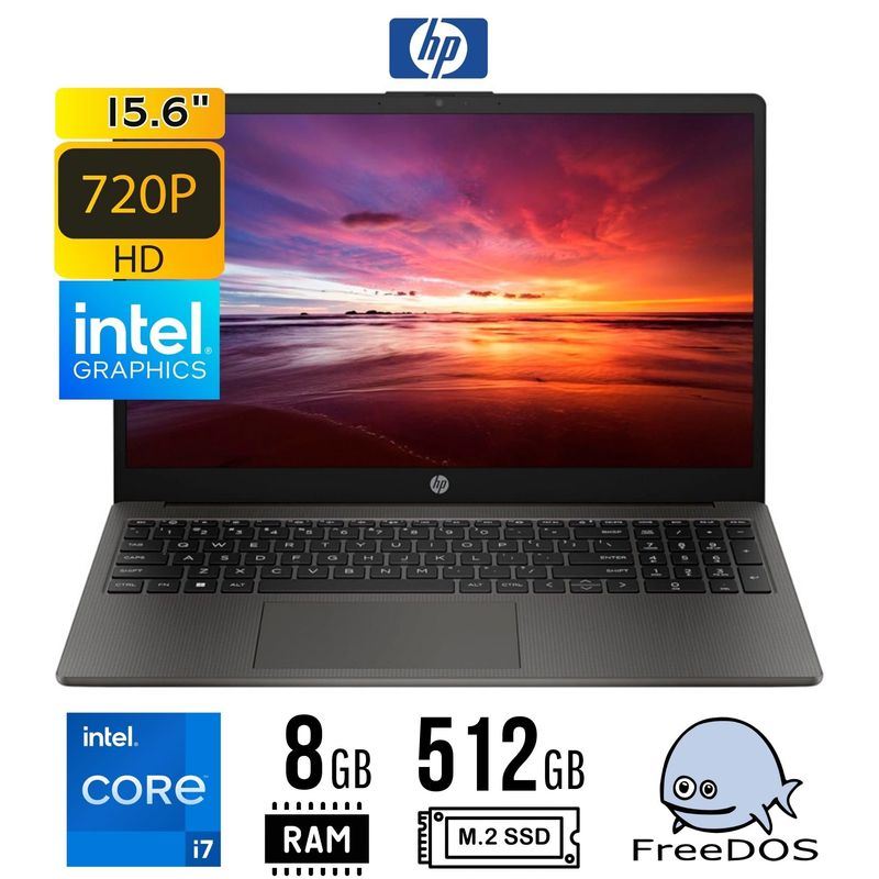HP - LAPTOP HP 250 G10 15.6" HD, Intel Core i7 1355U 8GB 512GB SSD FREEDOS