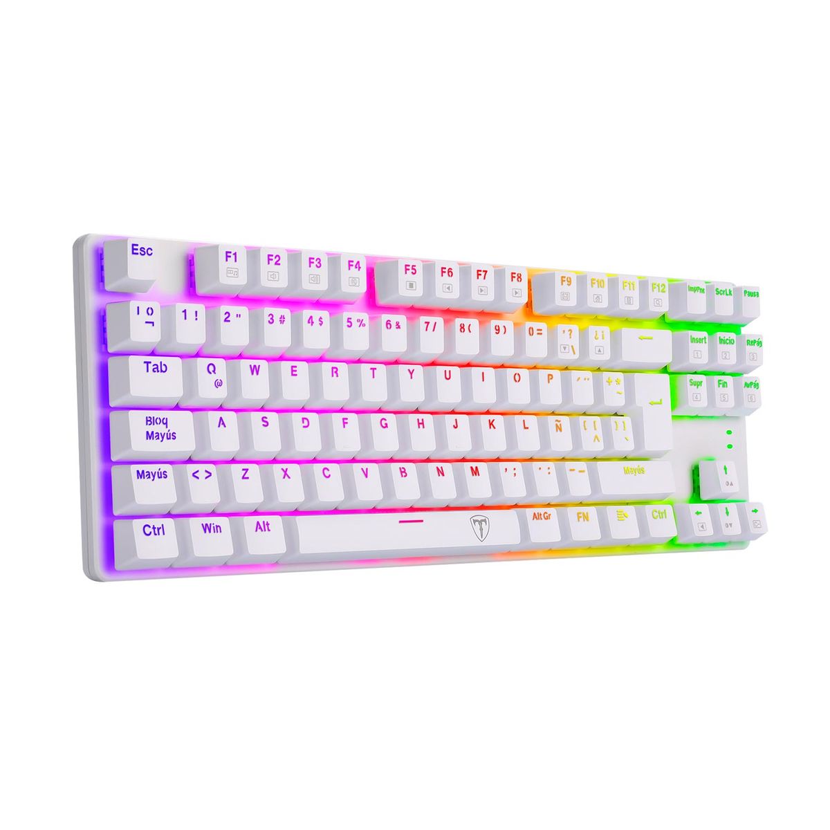 T-DAGGER - Teclado Gamer T-Dagger Bora Rainbow T-Tgk313W-Rd-Sp Red Switch White