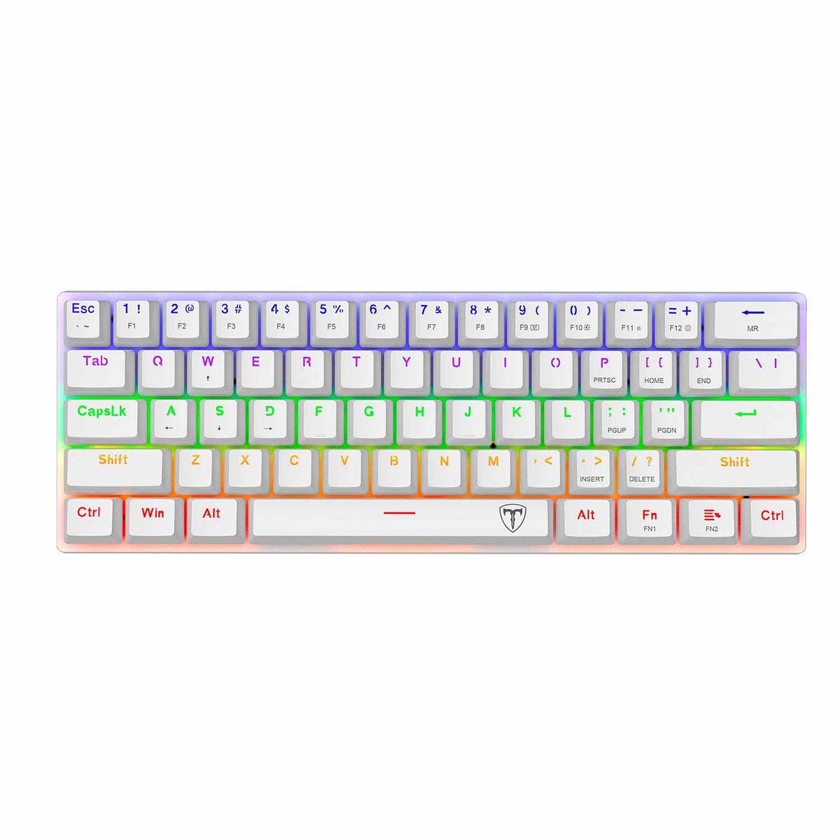 T-DAGGER - Teclado Gamer T-Dagger Arena Rainbow T-Tgk321W-Br Brown Switch White