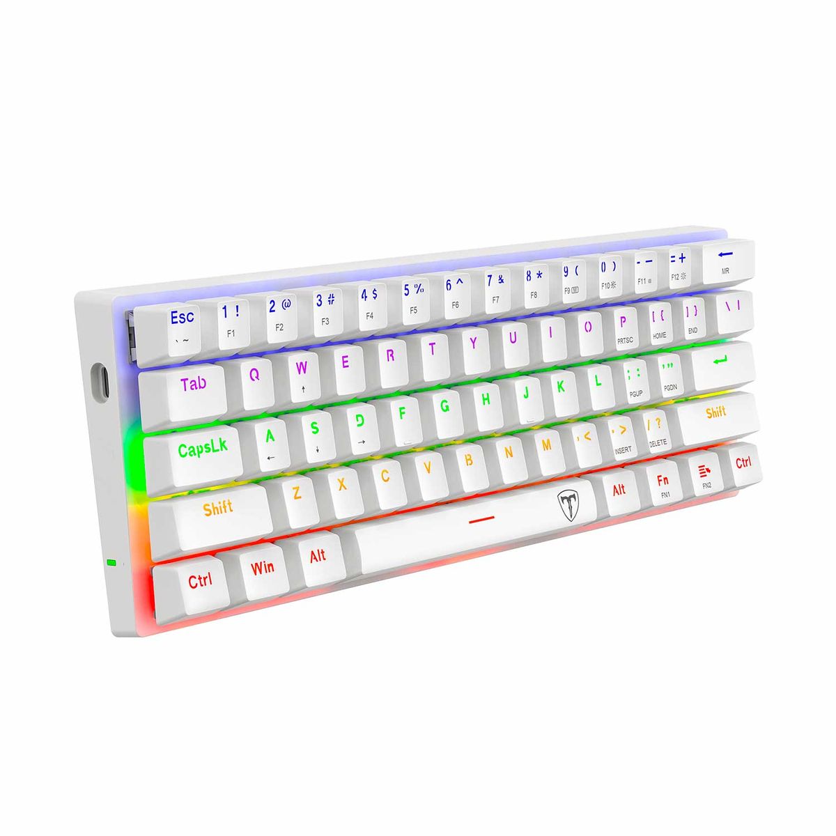 T-DAGGER - Teclado Gamer T-Dagger Arena Rainbow T-Tgk321W-Br Brown Switch White