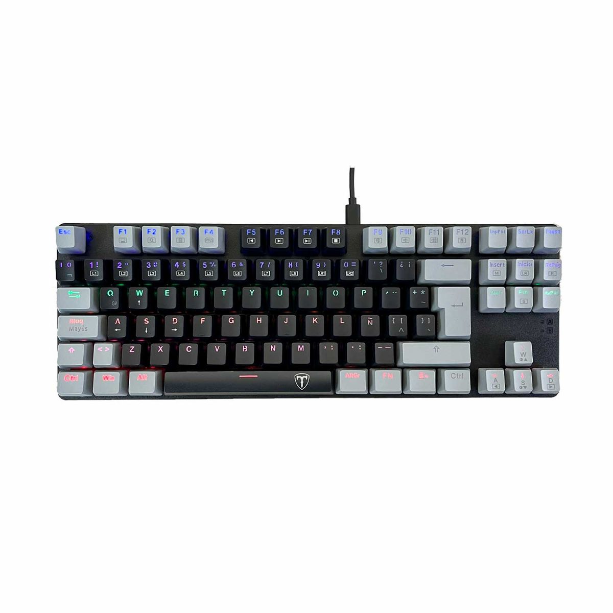 T-DAGGER - Teclado Gamer T-Dagger Bora Rainbow T-Tgk313-Rd-Sp Red Switch Black