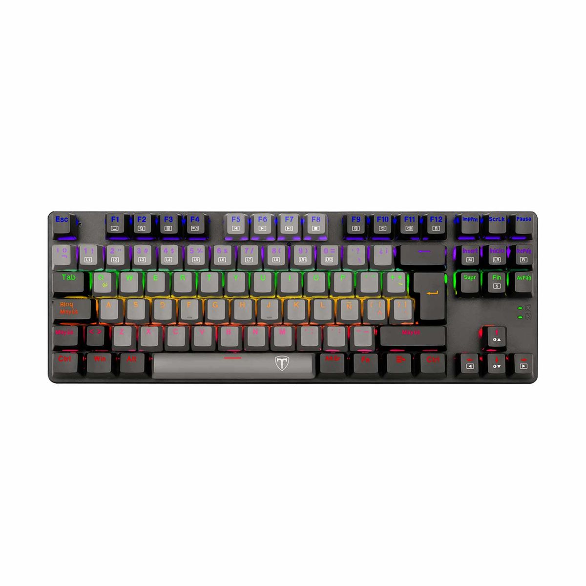 T-DAGGER - Teclado Gamer T-Dagger Bora Rainbow T-Tgk313-Rd-Sp Grey Red Switch