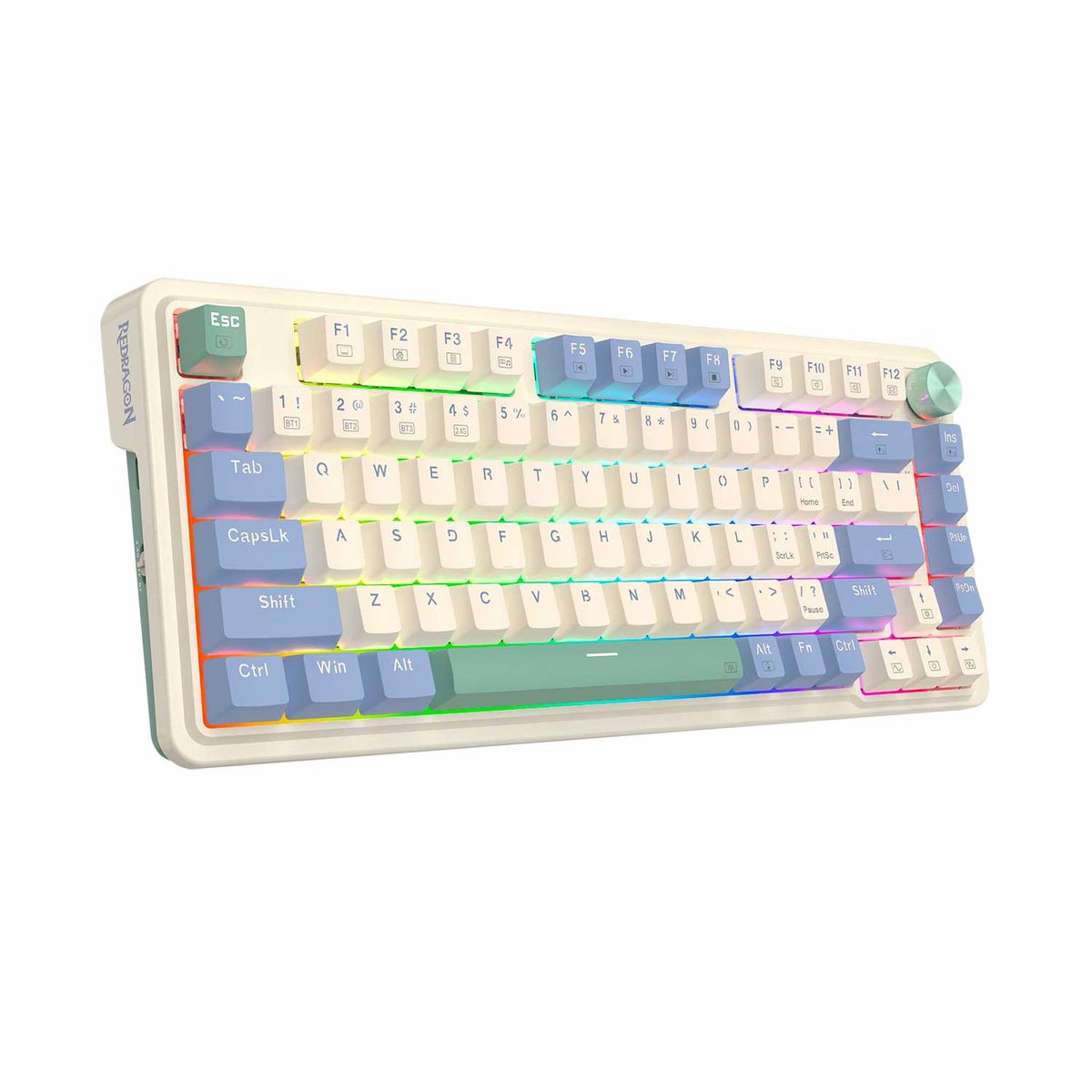 REDRAGON - Teclado Gamer Redragon Ucal Pro Rgb Wireless Spanish K673Cpg Pastel
