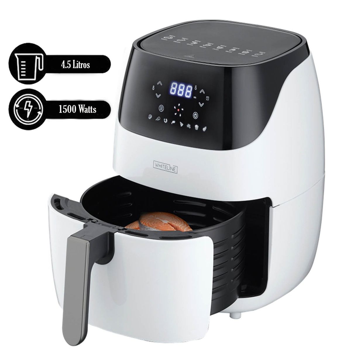 WHITELINE - Freidora de Aire Digital de 4 5L Whiteline DH-202A Blanco